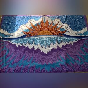 Colorful Sun and Waves Tapestry